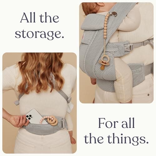 Ergobaby Omni Deluxe All-in-One Baby Carrier for Newborns from Birth up to 20kg, Ergonomic Cotton 4-Position Baby Carrier Back, Travel Baby Carrier, Serene Blue Flowers - Image 4