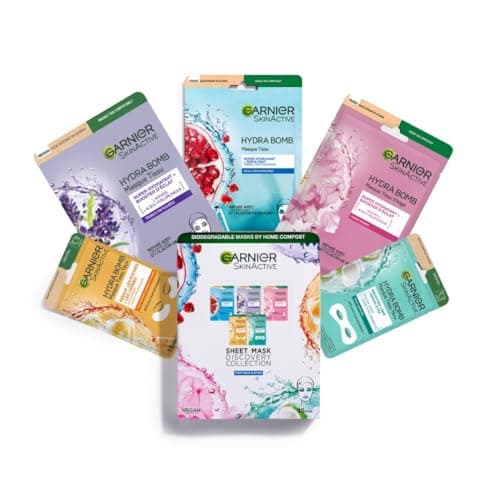 GARNIER Skin Active - Lot De 5 Masques Tissu Hydra Bomb - Visage & Yeux - Hydratation, Éclat & Nutrition - Acide Hyaluronique - Peaux Fatiguées, Ternes ou Désydratées - x5 - Image 2