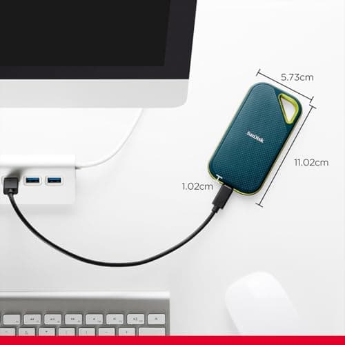 SANDISK Extreme Pro 1TB External Solid State Drive (Up to 2000MB/s Read/Write, 256-Bit AES Hardware Encryption, 3m Drop Protection) Monterey - Image 3