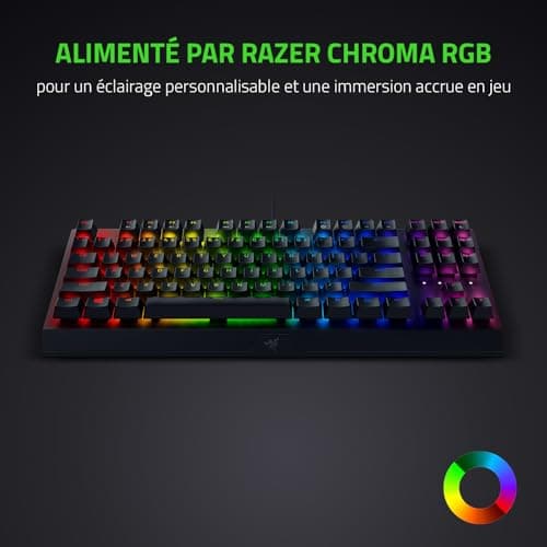 Razer BlackWidow V3 Tenkeyless (Green Switch) - Clavier de jeu compact avec interrupteurs mécaniques (tactiles et cliquables, touches en ABS, éclairage RGB Chroma) Clavier Française - Noir - Image 5