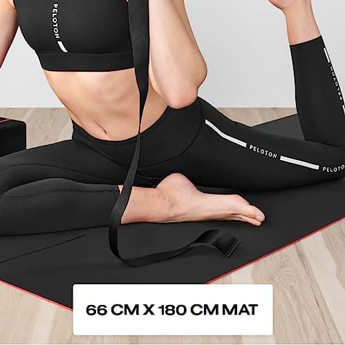Peloton Reversible Workout Mat | 71" x 26" with 5mm Thick, Premium Heavy Duty Yoga Mat and Floor Mat, Tear and Scratch Resistant, Black, Red - Image 8