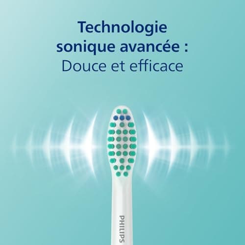 Philips Sonicare 3100, Brosse à dents électrique sonique, capteur de pression et minuterie, étui de voyage, noir, modèle HX3673/14 - Image 5