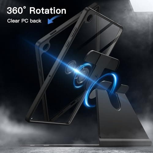 JETech Rotating Case for Samsung Galaxy Tab A11+/A11 Plus, Protective Case Cover with 360 Degree Rotation Stand and Transparent Back, Multi-Angle Vision, Auto Sleep/Wake (Black) - Image 4
