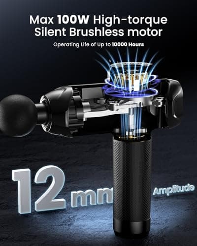 RENPHO Muscle Massage Gun, Massage Gun with Hot and Cold Head, Electric Massager with 6 Massage Heads, Deep Muscle Massager 3200rpm, Type-C Charging Ultra Silent - Image 8