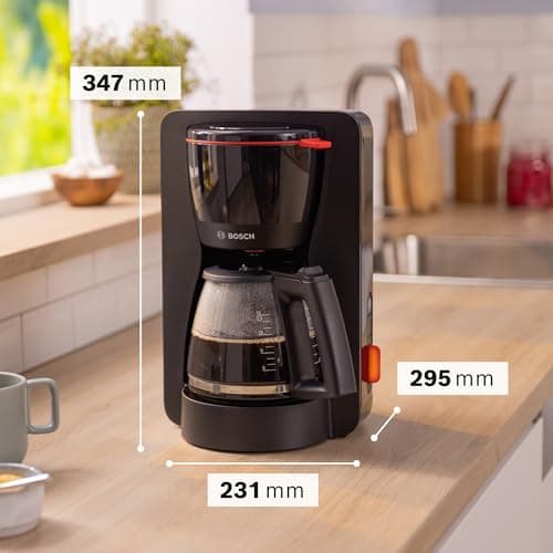 Bosch, Filter Coffee Maker, MyMoment, Removable Water Tank, Glass Jug, Automatic Shut-off, AromaPlus, Anti-Drip Function, Keep Warm, Easy Descaling, Black, TKA3M133 - Image 3