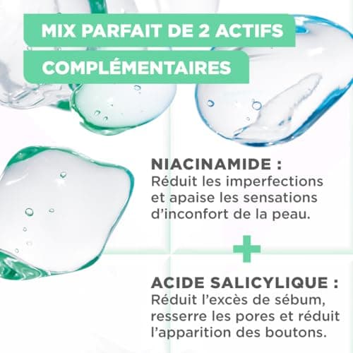 Mixa Sérum Concentré Anti-Imperfections, Sérum Visage avec Niacinamide et Acide Salicylique - Réduit Boutons, Points Noirs, Pores Resserrés, Convient aux Peaux Sensibles et à Imperfections, 30ml - Image 6
