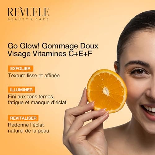 REVUELE Go Glow! Gentle Face Scrub – Vitamins C+E+F, Exfoliating Gel with Microcrystals, Brightens and Evens Complexion, Revitalizing and Antioxidant, 80 ml - Image 5