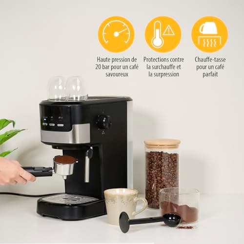Tristar Espresso Machine 2 Cups at a Time | Fits Nespresso Capsules and Ground Coffee | Cup Warmer | Dishwasher Safe | 20 Bar | 1100 W | CM-2278 - Image 6
