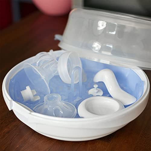 Philips Avent SCF281/02 Steam Microwave Sterilizer, Eliminates 99.9% of Bacteria, Sterilises in 2 Minutes & SCF254/61 60 Disposable Nursing Pads - Day and Night - Image 5