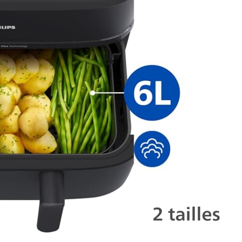 Philips Airfryer Series 5000 - Air Fryer Dual Basket with Steaming, 9L, RapidAir, 19 Cooking Modes, Up to 90% Less Fat, AirSteam, Steam Cleaning, HomeID (NA550/00) - Image 7