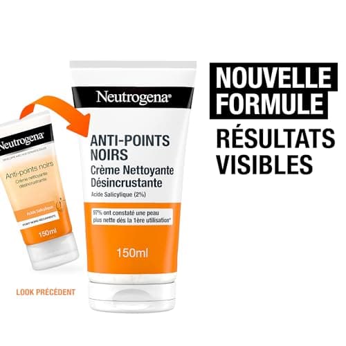 Neutrogena – Crème Nettoyante Désincrustante Anti-Points Noirs (tube de 150 ml) – Nettoyant pour le visage à l'acide salicylique (2%) - Image 4