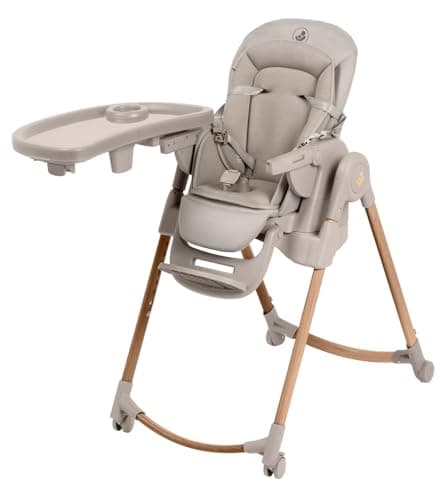 Maxi-Cosi Minla Plus 6-in-1 Scalable Highchair, 0-14 Years, Max. 60 kg, One-Handed Swivel Tray, 4 Wheels, 9 Heights, 5 Reclining Positions, Adjustable Children's High Chair - Image 3
