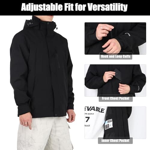 Men's Lightweight Waterproof Outdoor Trench Coat Rain Jacket Hooded Trekking Jacket Windproof for Hiking and Mountain Sports - Image 5