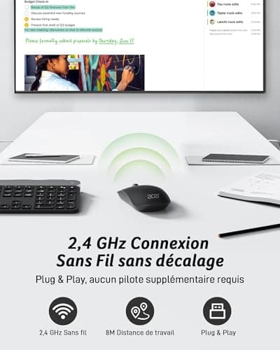 acer Wireless Mouse, 2.4GHz Optical Mouse with 4 Programmable Buttons 1600 DPI Ambidextrous and Ergonomic, Connection or Receiver USB Multi Devices for PC/Computer/Phone/Tablet - Image 3