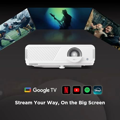 ViewSonic LX750-4K Real 4K Projector with Built-in Google TV, 4000 ANSI Lumens, HDR & HLG, 1.3X Optical Zoom, 2.9ms Input Delay, H/V Auto Keystone, Laser Projector for Home - Image 4