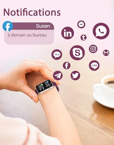 Women's Smart Watch Sports Watch Bracelet Pedometer Heart Rate Monitor Oximeter Activity Trackers Smartwatch Waterproof IP68 for Android iOS SMS Notification/Call Purple - Image 4