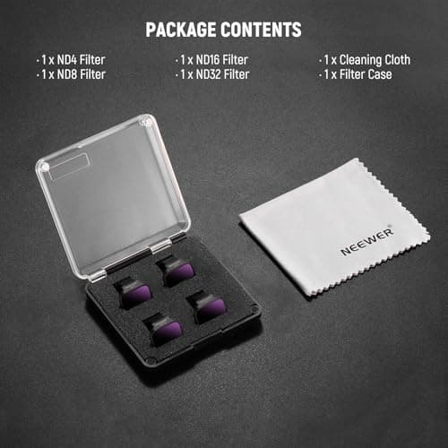 NEEWER ND Filters Compatible with DJI Mini 4K/2 SE/SE/2/Mavic Mini (Pack of 4) ND4+ND8+ND16+ND32, Multi-layer HD Optical Glass Clip-on, Neutral Density, Accessory for Drone Camera Lens, FL-B39 - Image 8