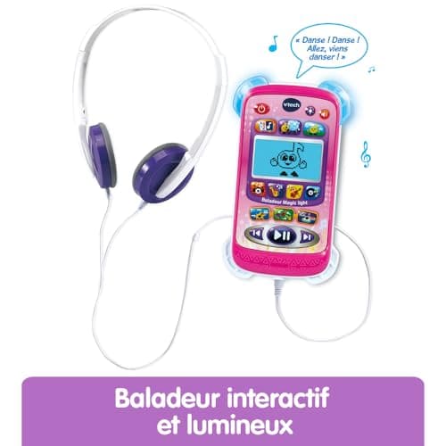 VTech - Magic Light Pink Music Player for Children with Headphones and Backlit Screen, Light Effects, Educational Music and Games, Gift for Children from 3 to 6 Years - Image 3