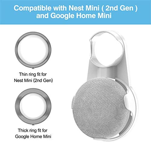 Cozycase Nest Mini, Google Home Mini, Mounting Bracket with Integrated Cable Management (White + Grey)) - Image 3
