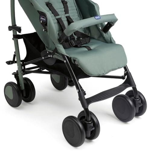 Chicco Echo Lite Poussette Bebé Légère, de 0 Mois à 22 kg, Poussette canne, Dossier inclinable et réglable en 4 positions, Siège Spacieux, Double Frein et Roues Avant Pivotantes, Vert - Image 8