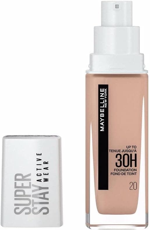 Maybelline New-York - Fond de Teint Liquide Longue Tenue, Sans Transfert, Haute Couvrance - Superstay Active Wear 30h - Teinte : Beige Éclat (20) - Contenance : 30 ml - Image 1