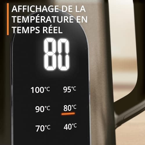 Krups Selection, Electric kettle, 6temperature, Real-time display, 30minutes warm keep, BW871FF0, Lioness - Image 5