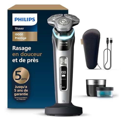 Philips Rasoir i9000 Prestige, rasoir électrique sec et humide, avec technologie Skin IQ, système Triple Lift & Cut, lames rotatives 360 Dual SteelPrecision, modèle XP9205/30 - Image 2