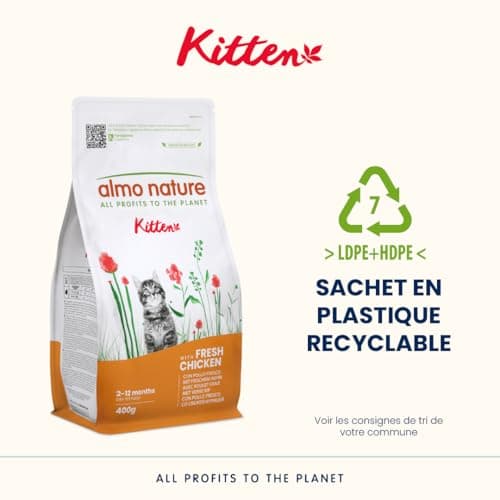 Almo Nature Kitten - Kitten Dry for Kittens with Fresh Chicken - For Balanced Growth of 2 to 12 Months, Suitable for Gestation and Breastfeeding - 400 g Bag - Image 6
