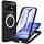 CENHUFO Google Pixel 9a Case, Shockproof Case with 9H Tempered Glass Screen Protector, 360 Degree Protected Phone Magnetic Case Double Sided Case Rugged Transparent Portable Full Body Case – Black - Image 2