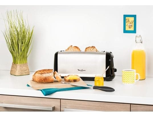 Moulinex Toaster 1 long slot, 7 levels of browning, Wide slot, Stop button, Defrost, Reheat, Crumb tray, Subito, Stainless steel LS260800 - Image 4
