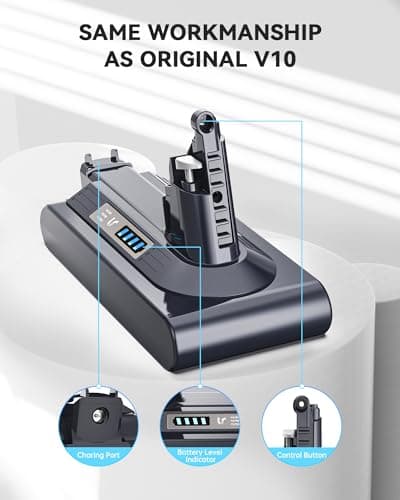 Morpilot 8000mAh Battery for Dyson V10 SV12 Series, Cyclone V10 Absolute Animal Pro Motorhead Fluffy Extra Vacuum Cleaner Cordless Mop Replace Part 969352-02 - Image 7