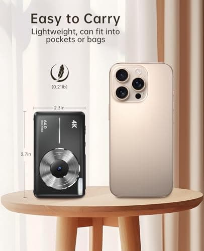 Digital Camera, 4K 48MP Cameras with 32GB Card, 18X Zoom, Portable Compact Digital Camera for Kids, Teens, Boys and Girls - Image 8