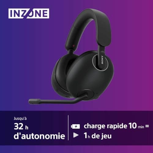 Sony INZONE H9 - Wireless Noise Reduction Gaming Headset - 360° Space Sound for Gaming - 32 Hours Battery Life - High Quality Microphone Rod - PC/PS5 - Perfect for PlayStation (Black) - Image 6