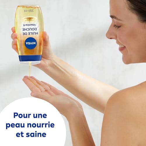 NIVEA Huile de Douche nourrissante (1 x 200 ml), Gel douche soin nourrissant Vitamine E et huiles naturelles, Gel lavant corps, sensation de peau nourrie & rayonnante de santé, tous types de peau - Image 6