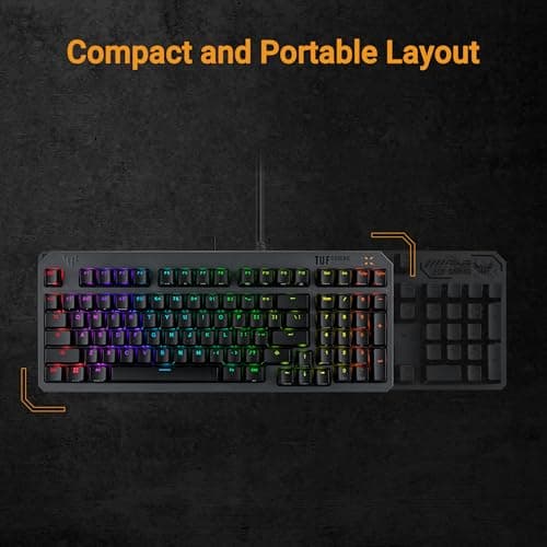 ASUS TUF Gaming K3 Gen II Compact 97 Key Gaming Keyboard, RGB Opto-Mechanical Switches, Silicone Seal, Shock Absorbing Foam, IP57 Waterproof, Removable Top Plate and Aura Sync, AZERTY - Image 3
