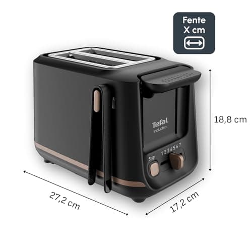 Tefal 2 Slot Toaster, Magnetic Clamps, 7 Levels of Gilding, Removable Crumb Tray, Large Controls, Lift Function, Includeo, Black, TT533811 - Image 3