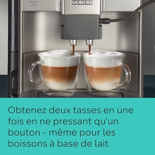 SIEMENS, automatic coffee machine, milk system, 12 drinks, automatic milk system cleaning, ceramic grinder, large touch screen, EQ6 plus s500, TE655203RW - Image 7