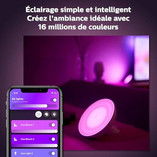 Philips Hue White & Color Ambiance, Bloom Lamp, 4th Generation - Black, Bluetooth Compatible, Works with Alexa, Google Assistant and Apple Homekit - Image 5