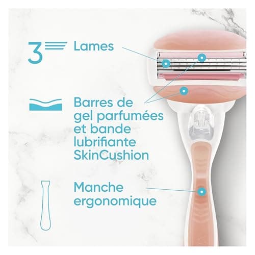 Gillette Venus ComfortGlide Spa Breeze Women's Shaver, Reusable Handle, 6 3-Blade Refill Cartridges, Shave No Need for Shaving Gel, 2-in-1 Scented Bars, Foam Shaver - Image 5