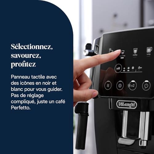 De’Longhi Magnifica Start - Perfetto Machine à Café Automatique avec Mousseur à Lait Manuel, 4 Boissons en une Seule Touche pour Espresso et Cappuccino, Commandes Soft Touch, Noir (ECAM222.20.B) - Image 6