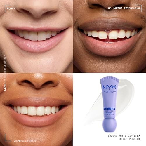 NYX Professional Makeup - Matte Tinted Lip Balm - Formula Enriched with Mochi Rice Powder and Nourishing Ceramides - Scented Shades - Smushy Lip Balm - Shade : Sugar Smush - Image 4