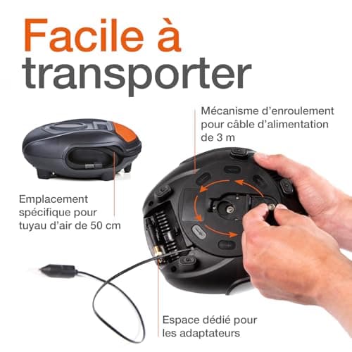 OSRAM TYREInflate 200 Analog Tyre Inflator, Portable 12V Car Tyre Air Compressor Electric Connection via Cigarette Lighter, Tyre Inflation in 4.5 Mins - Image 8