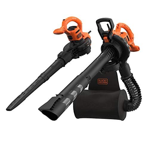 BLACK+DECKER BEBLV260 3-in-1 Electric Leaf Vacuum Cleaner with Grinder, 315 km/h High Blow Speed, 55 Litre Collector Bag, for Patios, Paths, Driveways, Black/Orange - Image 2