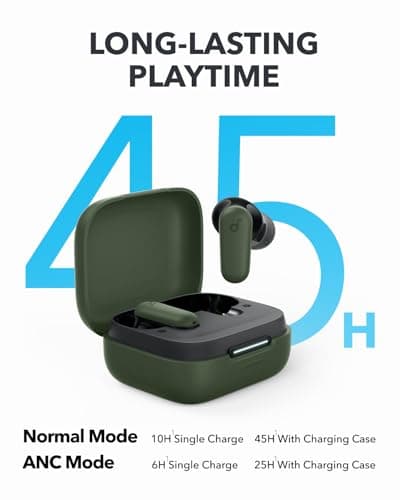 Soundcore Anker P30i Wireless Bluetooth Earbuds, Strong and Smart Noise Cancelling Earbuds, Powerful Bass, 45H Battery Life, 2-in-1 Case and Phone Stand, IP54 - Image 5