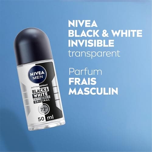 NIVEA MEN Déodorant Bille Black & White Invisible (6 x 50ml), déodorant homme anti-traces blanches et jaunes, anti-transpirant anti odeur & humidité, protection efficace 72 h, sans alcool - Image 6