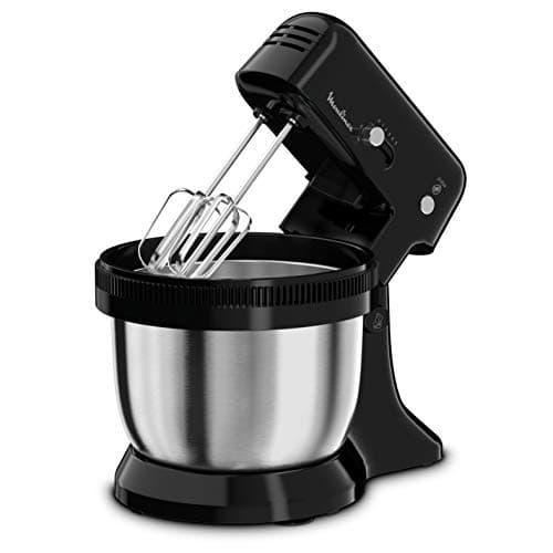 Moulinex Oh My Cake Electric Pastry Processor, 300 W, 5 Speed, Pulse Function, 2 Whisks and 2 Mixers Dishwasher-Safe, Stainless Steel Bowl 4 L, Ultra Compact Food Processor QA110810 - Image 3