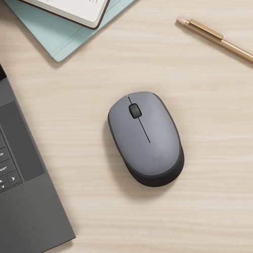 Logitech M170 2.4GHz Wireless Mouse with Nano Receiver, Optical Tracking, Long-Life Battery 12 Months, Ambidextrous, Compatible with PC/Mac/Laptop - Grey Black - Image 3