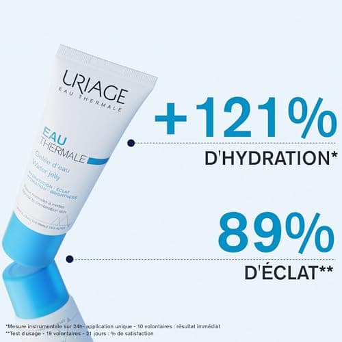Uriage Eau Thermale Gelée d'Eau pour le Visage - Acide Hyaluronique - Hydratation Intense et Eclat pendant 24H - Gel Frais, Léger - Peau Normale à Mixte - Effet Rafraîchissant - Non Comédogène - 40ml - Image 6
