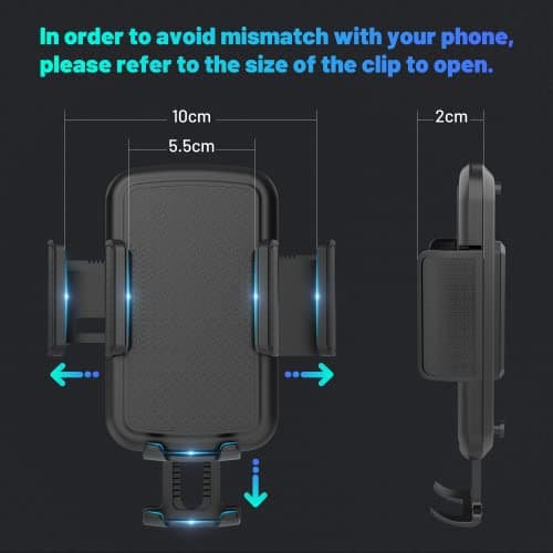 SEEKONE Universal Car Mobile Phone Holder Cup Holder for Smartphone, Suitable for All Smartphones with a Size Between 5.5 and 10 cm - Image 4