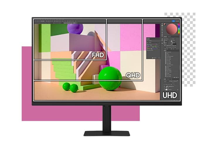 Samsung ViewFinity Flat PC Monitor - S70D 27'', 4K Resolution 3840x2160, IPS Panel, HDR10, 350 cd/m2, One Click Installation, Swivel, Tilt, VESA Wall Mount, HDMI and DP Ports - Image 7
